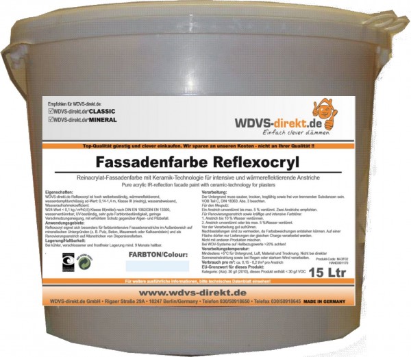 Fassadenfarbe Reflexocryl á 15 ltr.